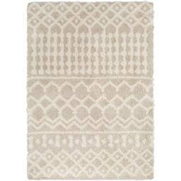 Rackhams Urban Shag-Geometric Cream Beige Soft Plush Pile Rug - 160cm_diameter - thumbnail 3