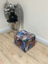 Rackhams Multicolour Damask Small Coffee Table Ottoman with Storage – Premium Chesterfield Style - thumbnail 2