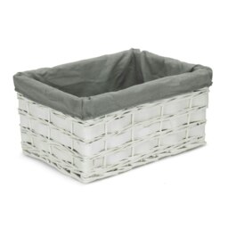 Rackhams Whitewash Grey Lined Scandi Storage Basket - Set of 4 - thumbnail 5