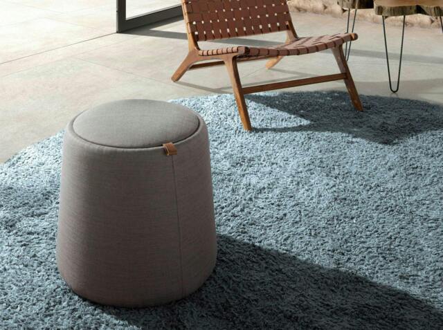 Rackhams Grey fabric pouffe 5073