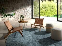Rackhams Grey fabric pouffe 5073 - thumbnail 4