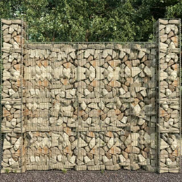 Rackhams Gabion Wall with Cover Galvanised Steel 600x50x200 cm