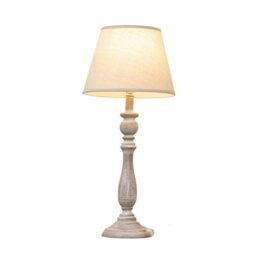Rackhams Dunum Column Linen Table Lamp (UK Plug) - White - 44cm x 13cm x 13cm - White - 100% Mixed - thumbnail 3