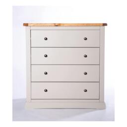 Rackhams Loreo 4 Drawer Chest of Drawers Brass Knob - Light Grey - thumbnail 1