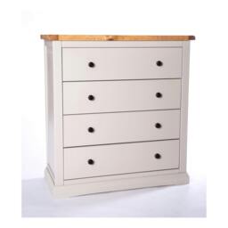 Rackhams Loreo 4 Drawer Chest of Drawers Brass Knob - Light Grey - thumbnail 2