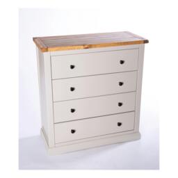 Rackhams Loreo 4 Drawer Chest of Drawers Brass Knob - Light Grey - thumbnail 3