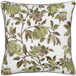 Rackhams Jacquard Pomegranate Cushion Cover - Green - 50cm x 50cm - Green - 100% Polyester