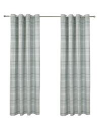 Rackhams Printed Check Boutique Eyelet Curtain - Green - (117cm x 183cm - 8 Eyelets) - thumbnail 5