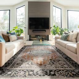 Rackhams Sovereign Terracotta Medallion Rug - 160x240cm - thumbnail 2