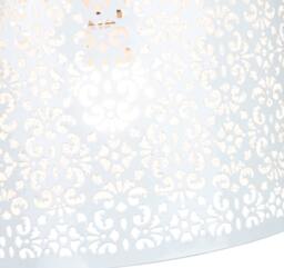 Rackhams Marrakech Designed White Metal Pendant Light Shade with Floral Decoration - thumbnail 3