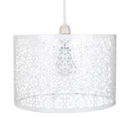 Rackhams Marrakech Designed White Metal Pendant Light Shade with Floral Decoration