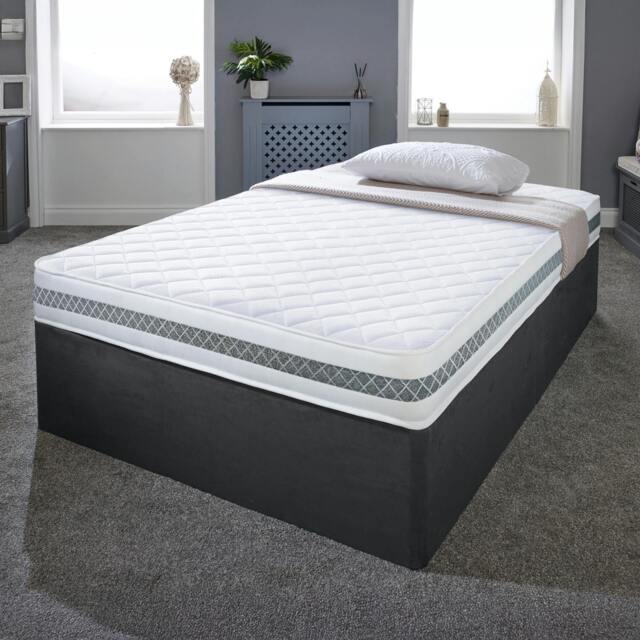 Rackhams Diamond 3D Memory Foam and Spring Hybrid Mattress Breathable CoolTouch Surface - Mattress - White - European King Mattress (160cm x 200cm) - image 1