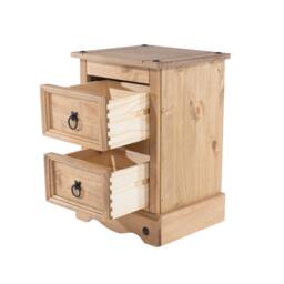 Rackhams Corona 2-Drawer Petite Bedside Cabinet - grey wax - thumbnail 3
