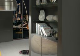 Rackhams Tall Display Cabinet 170cm Oak Matt Body and White Gloss Doors – Modern Open Shelving Unit (Copy) (Copy) - Matt Body & Gloss Doors - 170 - Full assembly required. - thumbnail 4