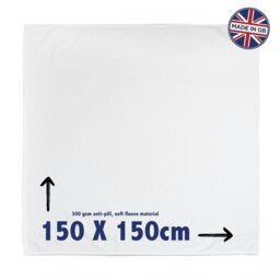 Rackhams White As Snow Fleece Throw - Large Size 150cm x 150cm - thumbnail 5