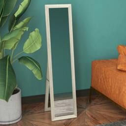 Rackhams Full Length Mirror Farmhouse Wall Mirror Hanging Freestanding Grey - 37W x 3.8D x 157H cm - Modern - Wood effect - thumbnail 2