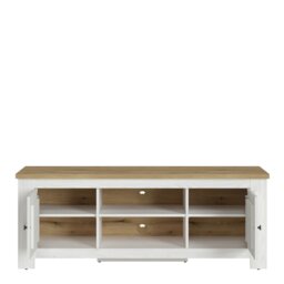 Rackhams Celesto 2 Door TV Unit in White and Oak (154cm) - 1 - thumbnail 2