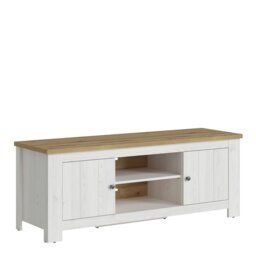 Rackhams Celesto 2 Door TV Unit in White and Oak (154cm) - 1