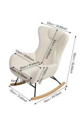 Rackhams White Lambswool Upholstered Rocking Chair - White - One Size - thumbnail 6