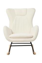 Rackhams White Lambswool Upholstered Rocking Chair - White - One Size - thumbnail 3