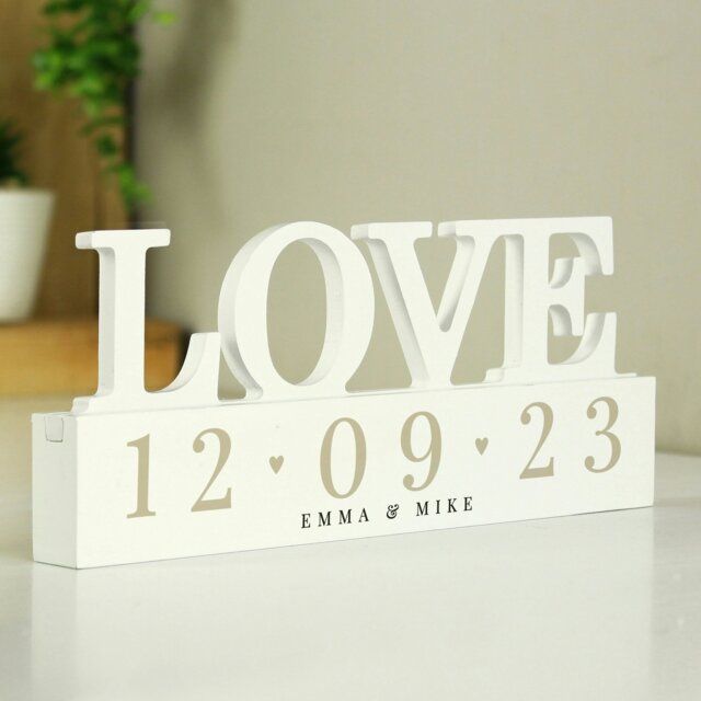 Rackhams Personalised Special Date Wooden Love Ornament - image 1