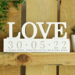 Rackhams Personalised Special Date Wooden Love Ornament - thumbnail 4
