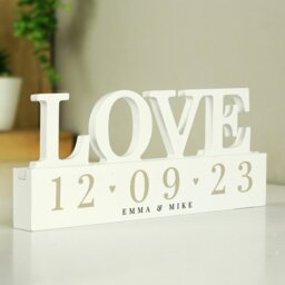 Rackhams Personalised Special Date Wooden Love Ornament