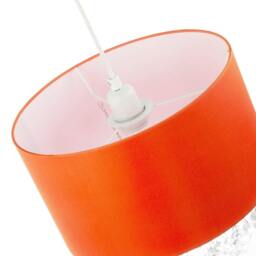 Rackhams Modern Orange Satin Fabric Pendant Shade with Clear Acrylic Drops - thumbnail 3