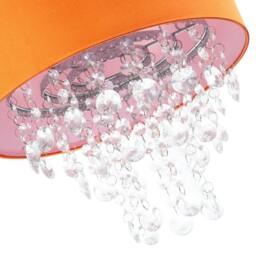 Rackhams Modern Orange Satin Fabric Pendant Shade with Clear Acrylic Drops - thumbnail 4