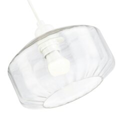Rackhams Contemporary Clear Ribbed Glass Non Electric Pendant Lamp Shade with Flat Style - thumbnail 2
