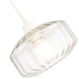 Rackhams Contemporary Clear Ribbed Glass Non Electric Pendant Lamp Shade with Flat Style - thumbnail 5