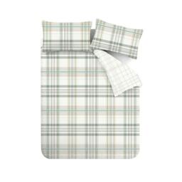 Rackhams Cartmel Check Reversible Duvet Cover Set Soft Green - Double - Soft Green - thumbnail 5
