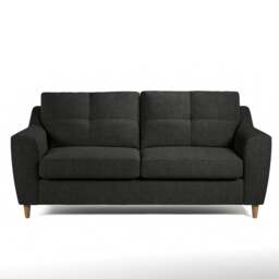 Rackhams Baxter Tufted Fabric 3 Seater Sofa - Charcoal