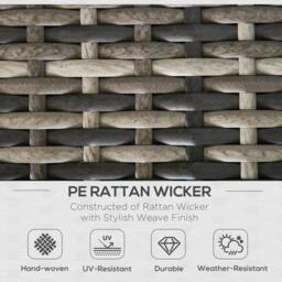 Rackhams Outdoor PE Rattan Corner Sofa, Garden Wicker Furniture Single Sofa Chair w/ Cushions, Deep Grey - thumbnail 4