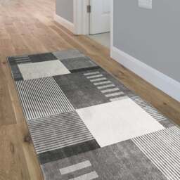 Rackhams Tokyo Geo Blocks Grey Rug - 60X180 cm - thumbnail 1