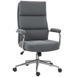 Rackhams Linen Fabric Office Desk Chair with Tilt Function, Charcoal Grey - Charcoal grey - Yes - Office Chair - thumbnail 3