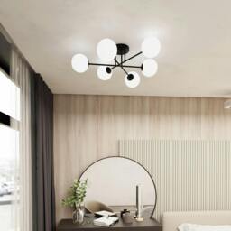 Rackhams ROMA Ceiling lamp  6 x E14 Black with White Shade - thumbnail 5