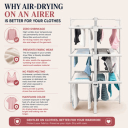 Rackhams Heated Clothes Airer Dryer Rack Aluminium with Cover Electric 220W - Indoor - Folds Flat for Easy Storage - thumbnail 4