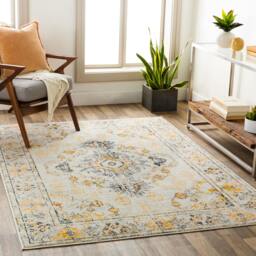 Rackhams Floransa-Vintage Beige Grey Blue Yellow Traditional Boho Rug - 80 x 220 cm