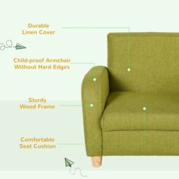 Rackhams Child Armchair Wood Frame w/ Padding Seat Low-Rise Bedroom - thumbnail 4