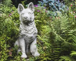 Rackhams Large Alsatian/German Shepherd Dog Stone Cast Garden Ornament - thumbnail 4