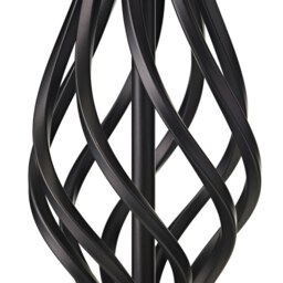 Rackhams Traditional Matte Black Table Lamp with Barley Twist Base and White Linen Shade - thumbnail 3