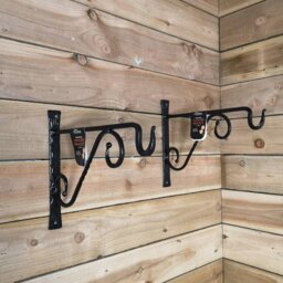 Rackhams Pack of 2 Heavy Duty Handcrafted Metal 35cm Black Twisted Wall Bracket Hook For Garden Patio Hanging Basket Planter Bird Feeder - Pots & Planters - thumbnail 4