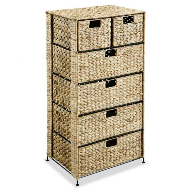 Rackhams Storage Unit with 6 Baskets 47x37x100 cm Water Hyacinth - image 1