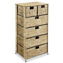 Rackhams Storage Unit with 6 Baskets 47x37x100 cm Water Hyacinth - thumbnail 1