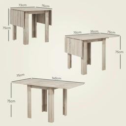 Rackhams Four-Seater Drop Leaf Dining Table - Wood Effect - thumbnail 3