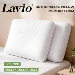 Rackhams Pillow Memory Foam Cooling Gel High Density for Neck Pain Relief Firm Soft - 2pc - thumbnail 3