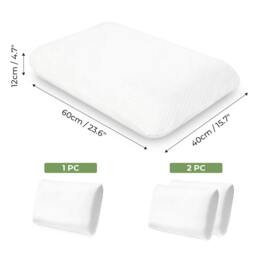 Rackhams Pillow Memory Foam Cooling Gel High Density for Neck Pain Relief Firm Soft - 2pc - thumbnail 4