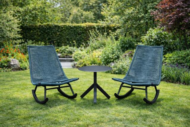 Rackhams Jade Rocking Chairs Set - Ergonomic Garden Rocking Chairs with Side Table - image 1
