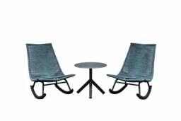 Rackhams Jade Rocking Chairs Set - Ergonomic Garden Rocking Chairs with Side Table - thumbnail 3